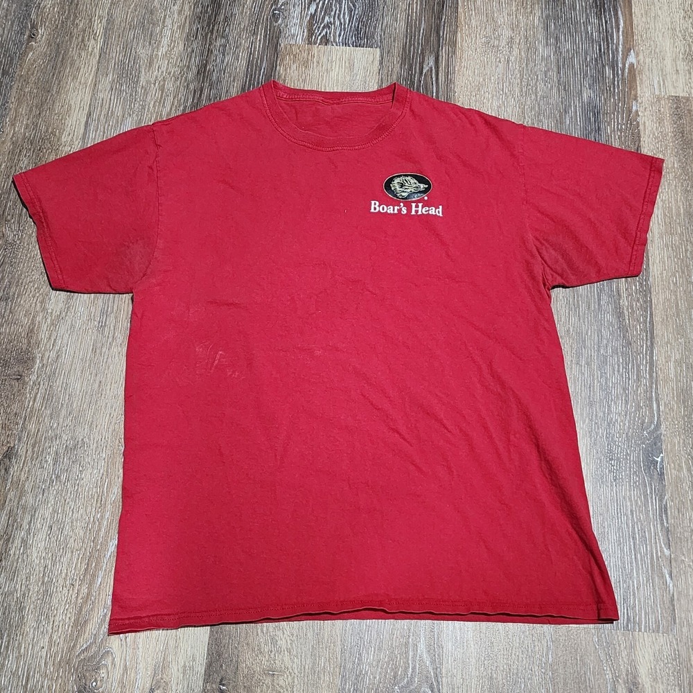 Boars Head Shirt Mens Large Deli Worker Red Employee Cold Cuts Staff Promo Adult